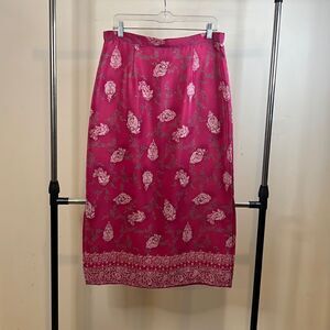Worthington Petite Pink Paisley Print Skirt - Size 12P